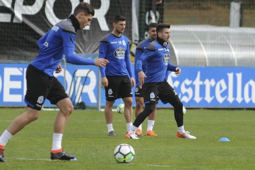 Sesión del Dépor tras el empate ante el Eibar