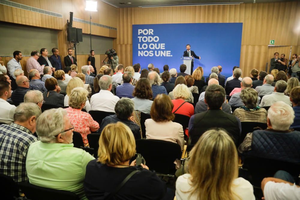 Pablo Casado en su mitin de campaña celebrado en Palma