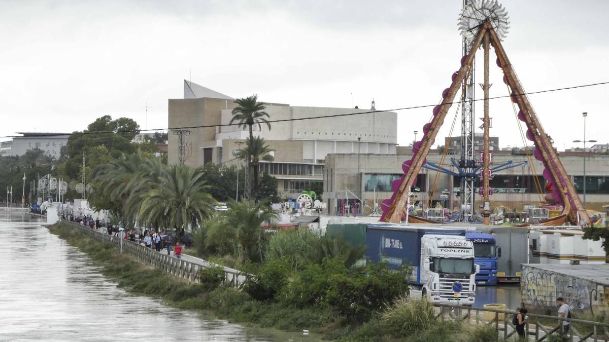 El río Segura, a su paso por La Fica en Murcia durante la DANA de 2019.