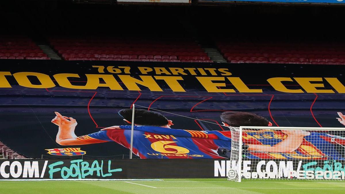 El FC Barcelona ha homenajeado el récord de partidos de Leo Messi con una pancarta