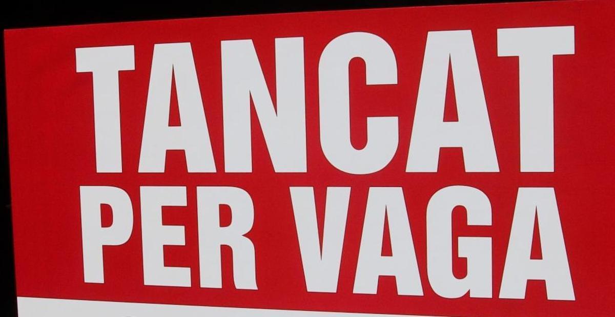 Rètol de tancat per vaga.