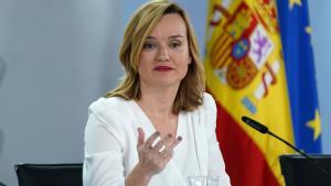 La portavoz del Gobierno, Pilar Alegría, durante su comparecencia tras la reunión del Consejo de Ministros.