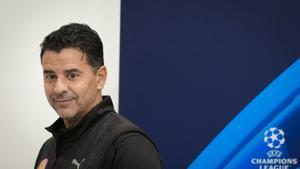 Michel Sánchez, en la sala de prensa de Montilivi.