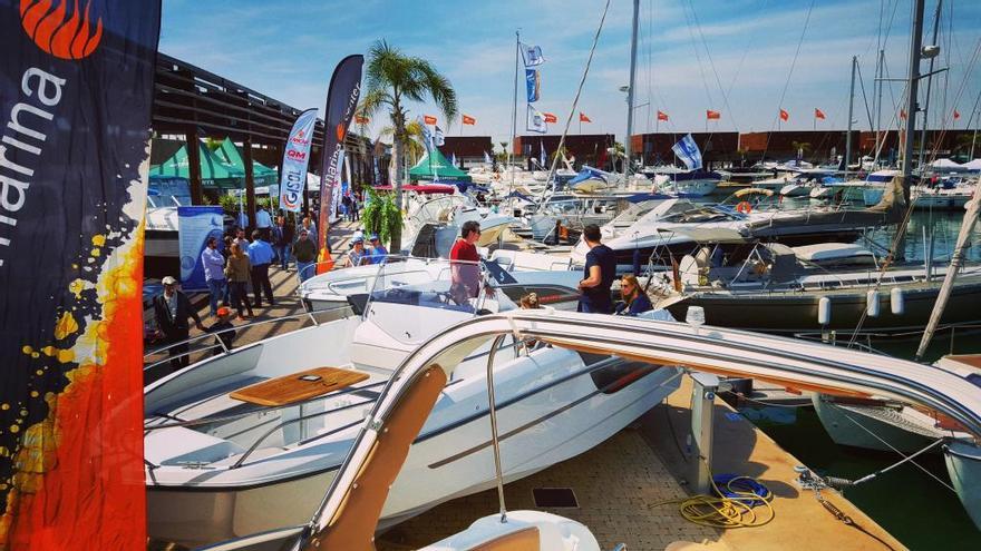 Vista general de algunas de las embarcaciones que se mostraron en una edición anterior de la Feria Náutica Marina de las Salinas.