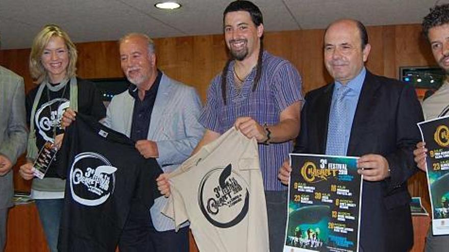 José Luis Meca, Laura Chorro, Miguel Valor, Dani Martínez, José Luis Murcia y Francisco Alemán, ayer en la presentación de Alacant Rock.