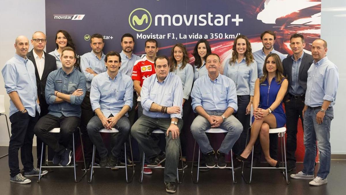 Equipo de Movistar + para el mundial de fórmula 1