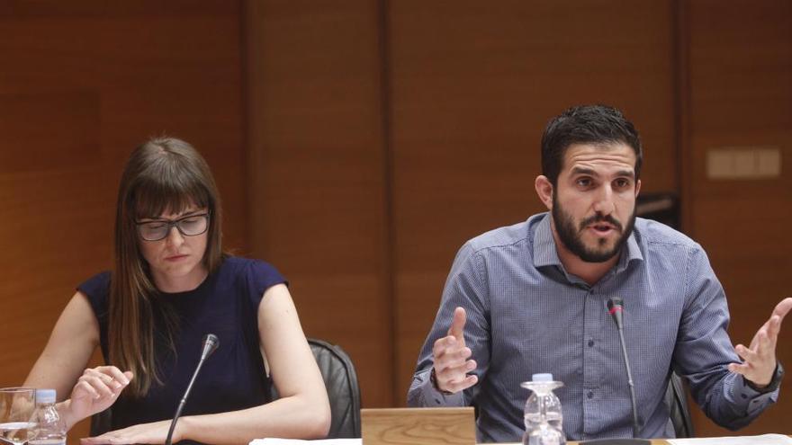 Sergi Pitarch, durante su intervención hoy en las Corts.