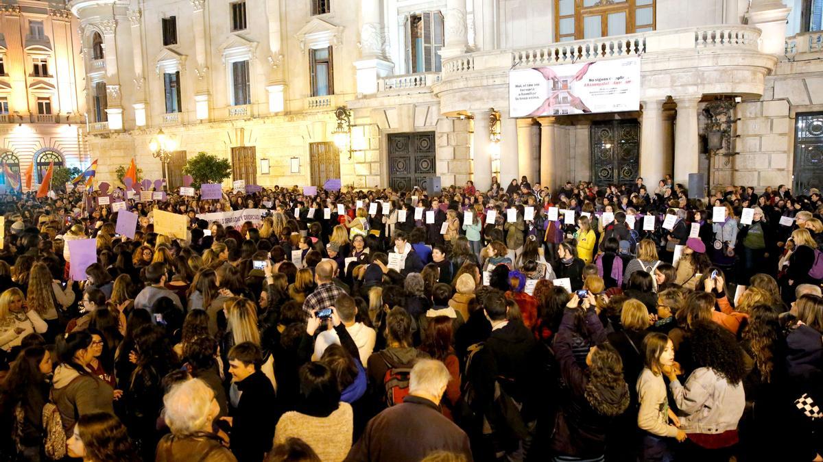 Manifestación contra la violencia machista en València.