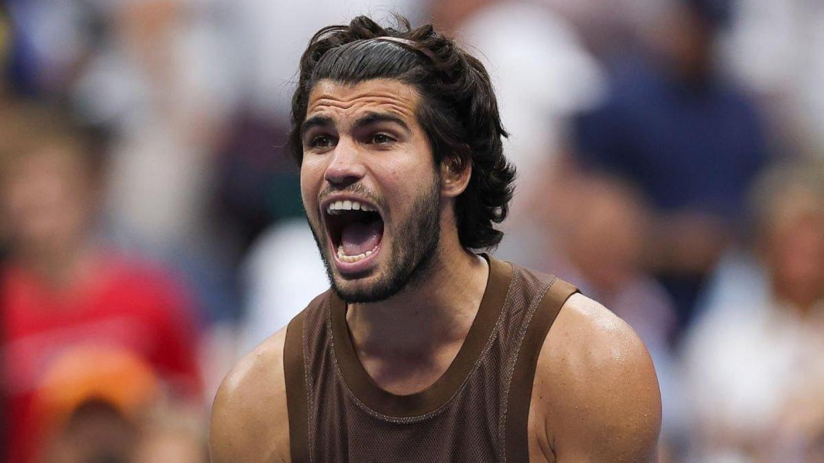 Carlos Alcaraz tras ganar su primer partido en el US Open