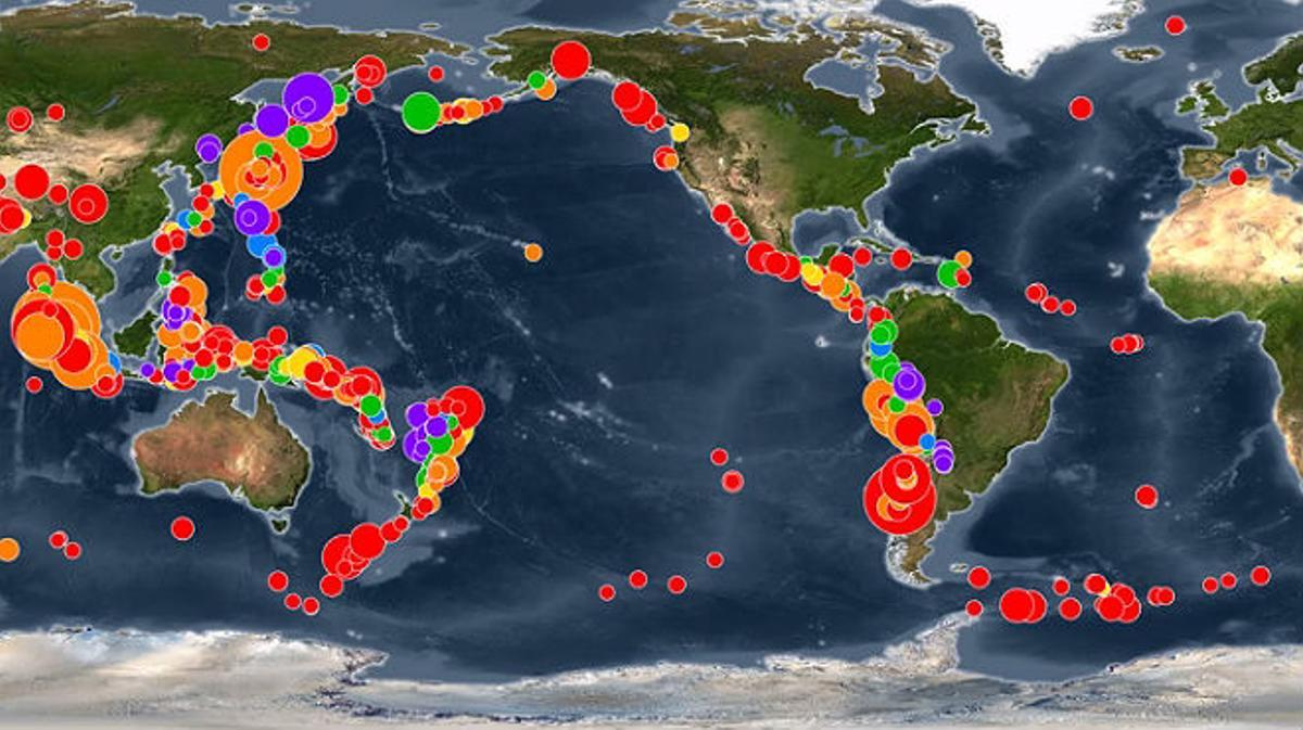 El Centre del Pacífic d’Alertes de Tsunamis dels EUA ha publicat aquest vídeo sobre tots els terratrèmols dels primers 15 anys del segle XXI.  