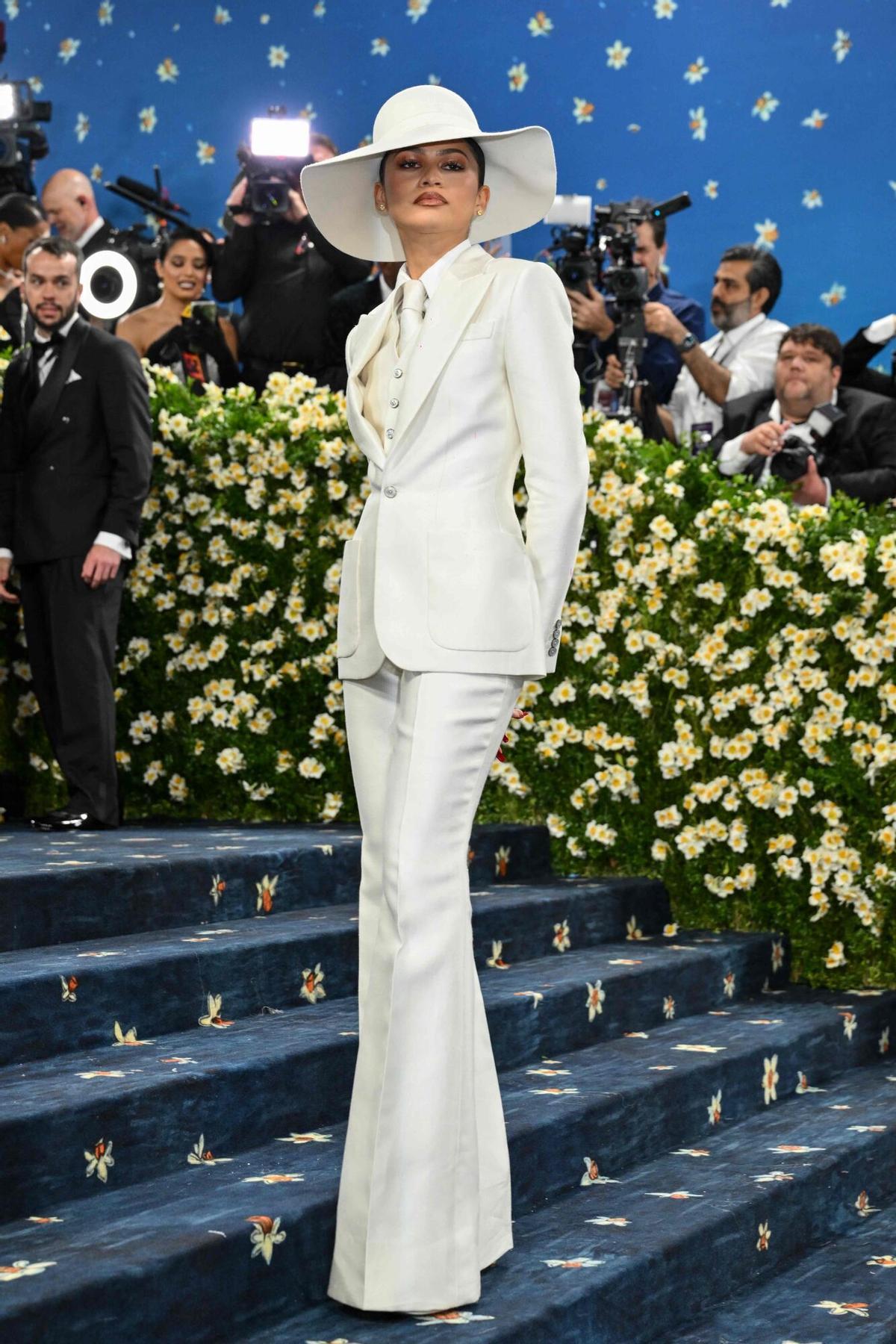 TOPSHOT - US actress Zendaya arrives for the 2025 Met Gala at the Metropolitan Museum of Art on May 5, 2025, in New York. The Gala raises money for the Metropolitan Museum of Art's Costume Institute. The 2025 Met Gala is themed "Tailored for You," aligning with the Costume Institute’s exhibition, "Superfine: Tailoring Black Style," set to open to the public on May 10. (Photo by Angela WEISS / AFP)