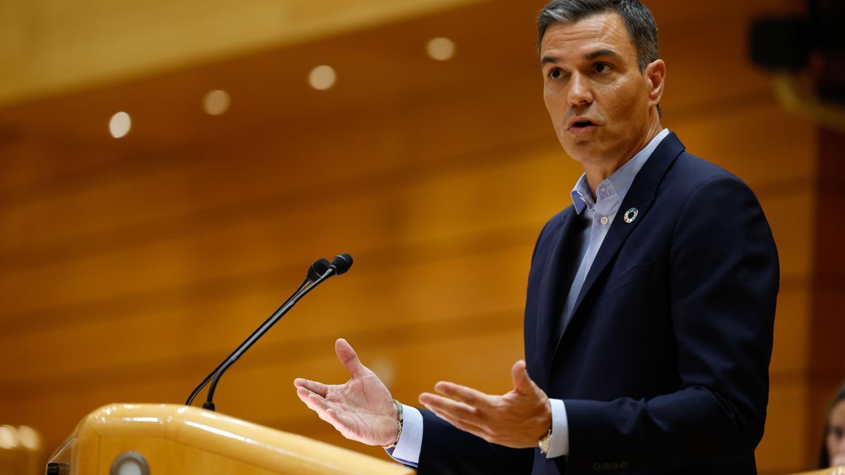 Pedro Sánchez en el Senado este martes