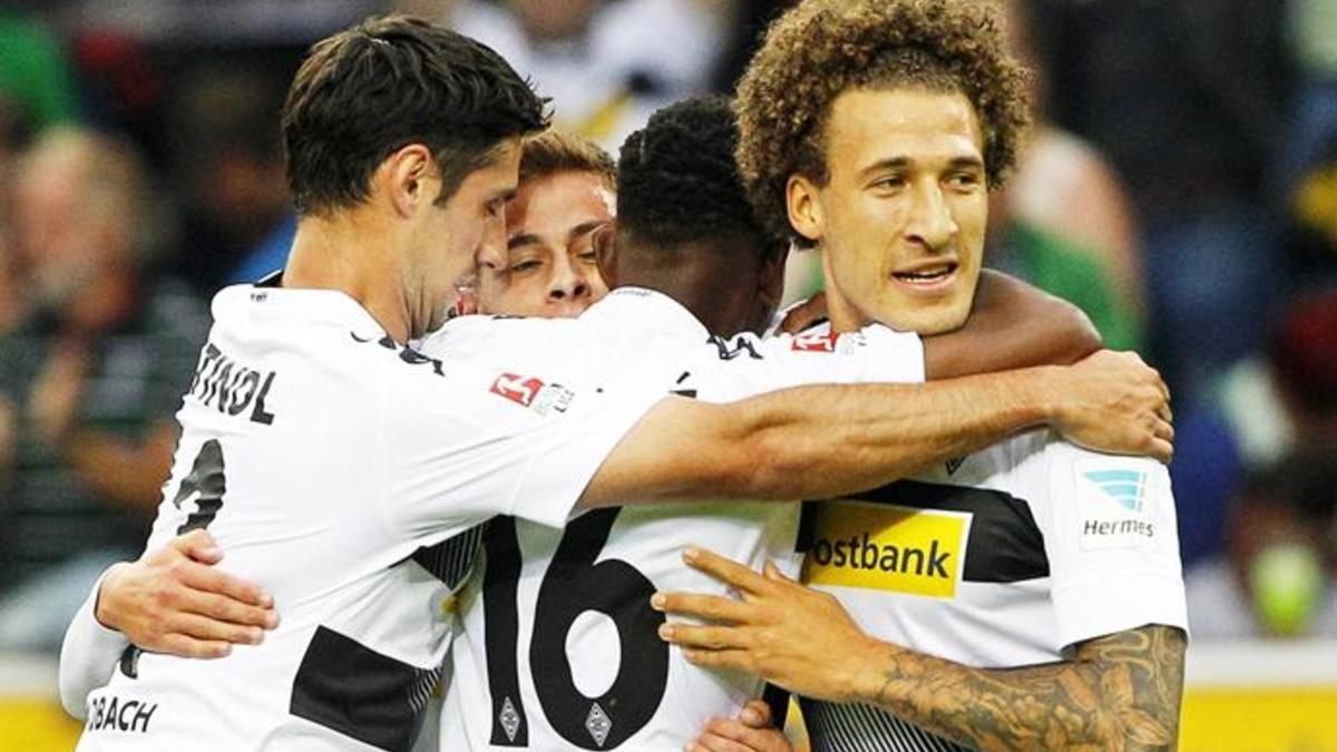 Los jugadores del Borussia M'Gladbach celebraron cuatro goles