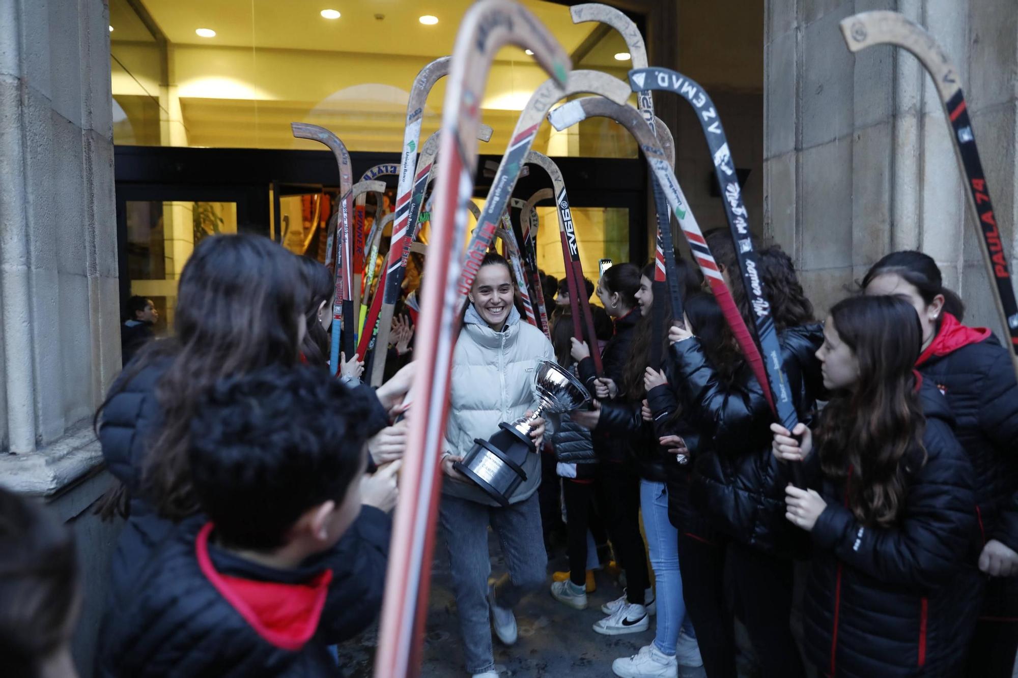 La recepción en el Ayuntamiento a las jugadoras del Telecable Gijón, en imágenes