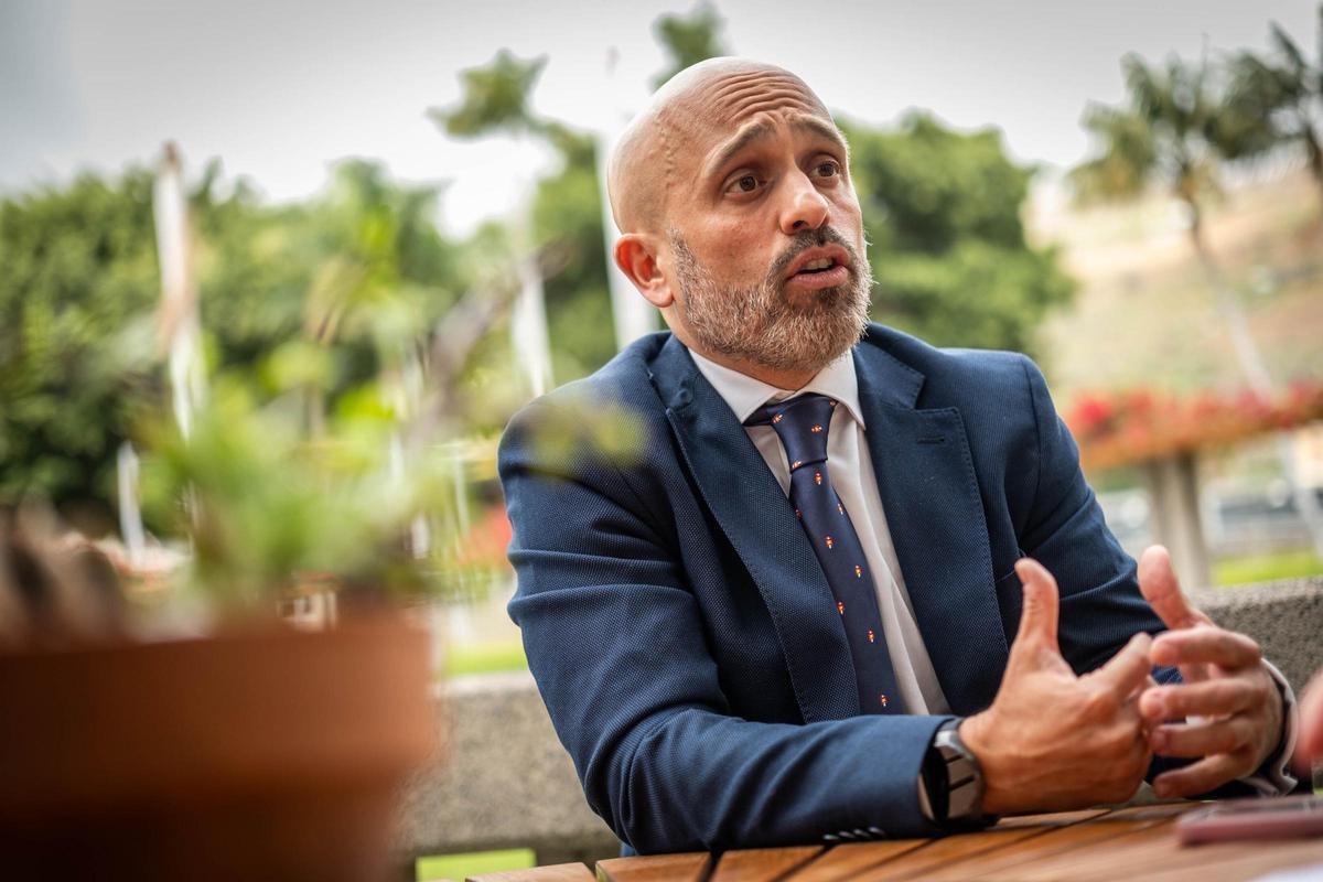 El analista de Bankinter, Juan Moreno, en un momento de la entrevista.