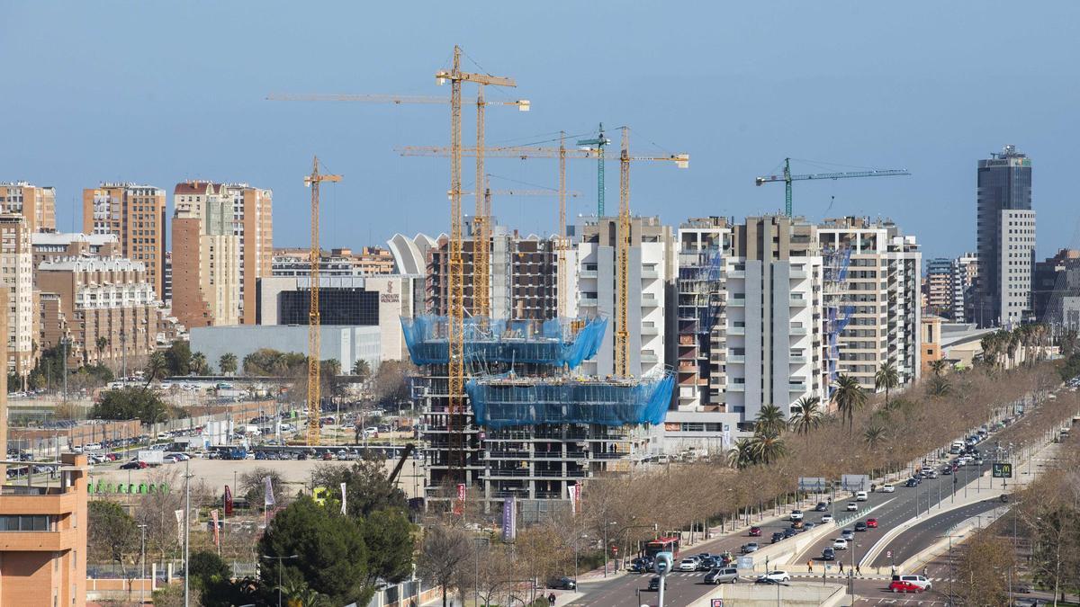 Viviendas en construcción en el PAI de Quatre Carreres.