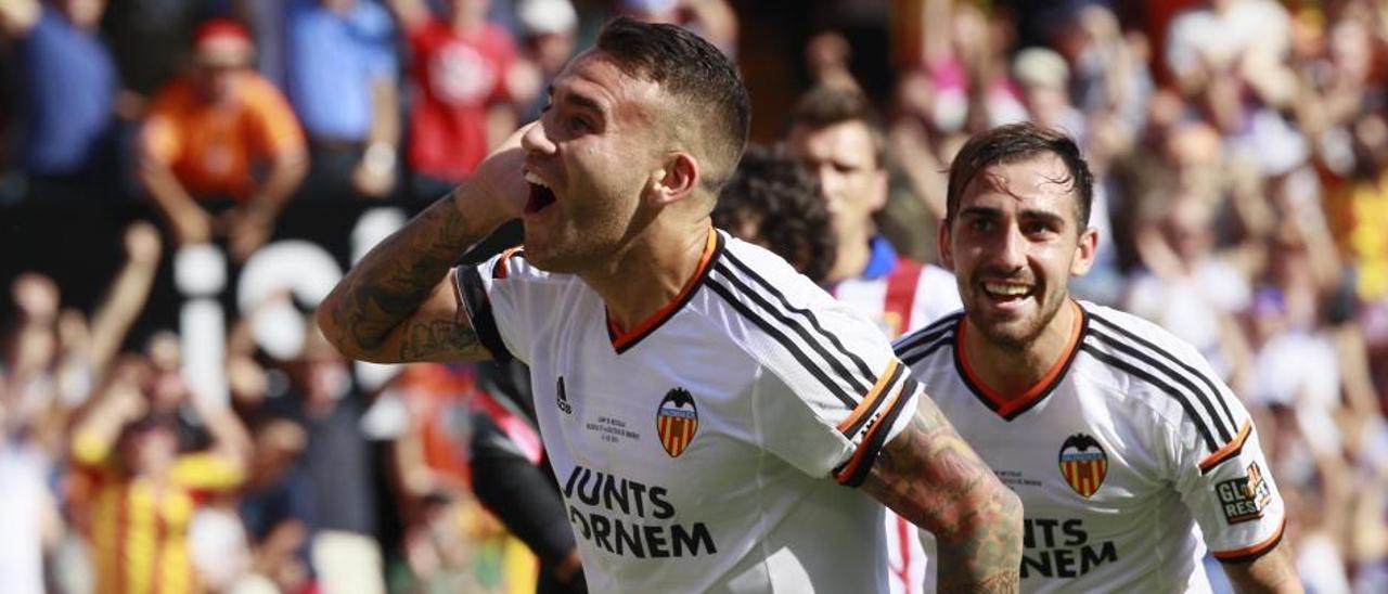 Otamendi celebra su gol ante el Atlético