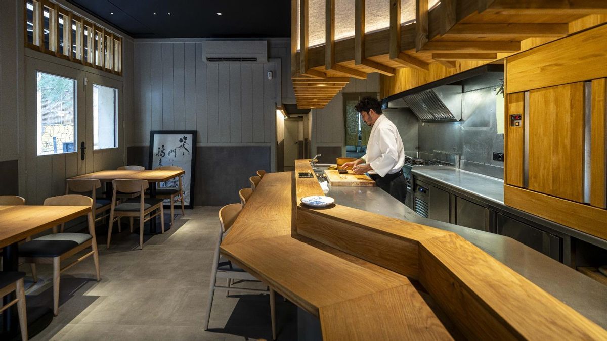 El comedor del restaurante Fukamura.
