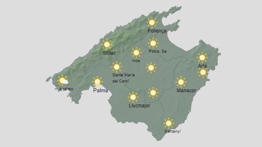 So soll es bereits gegen Montagmittag auf Mallorca aussehen.