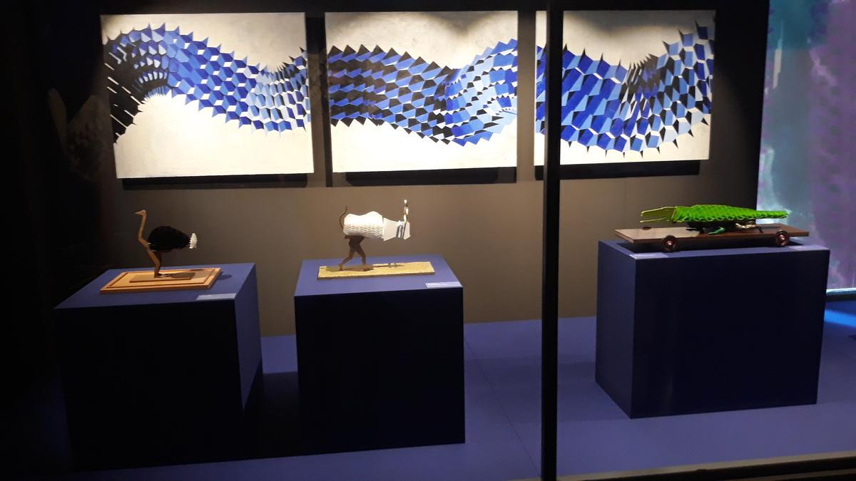 Las maquetas de los animales que diseñó para 'La flauta mágica'.