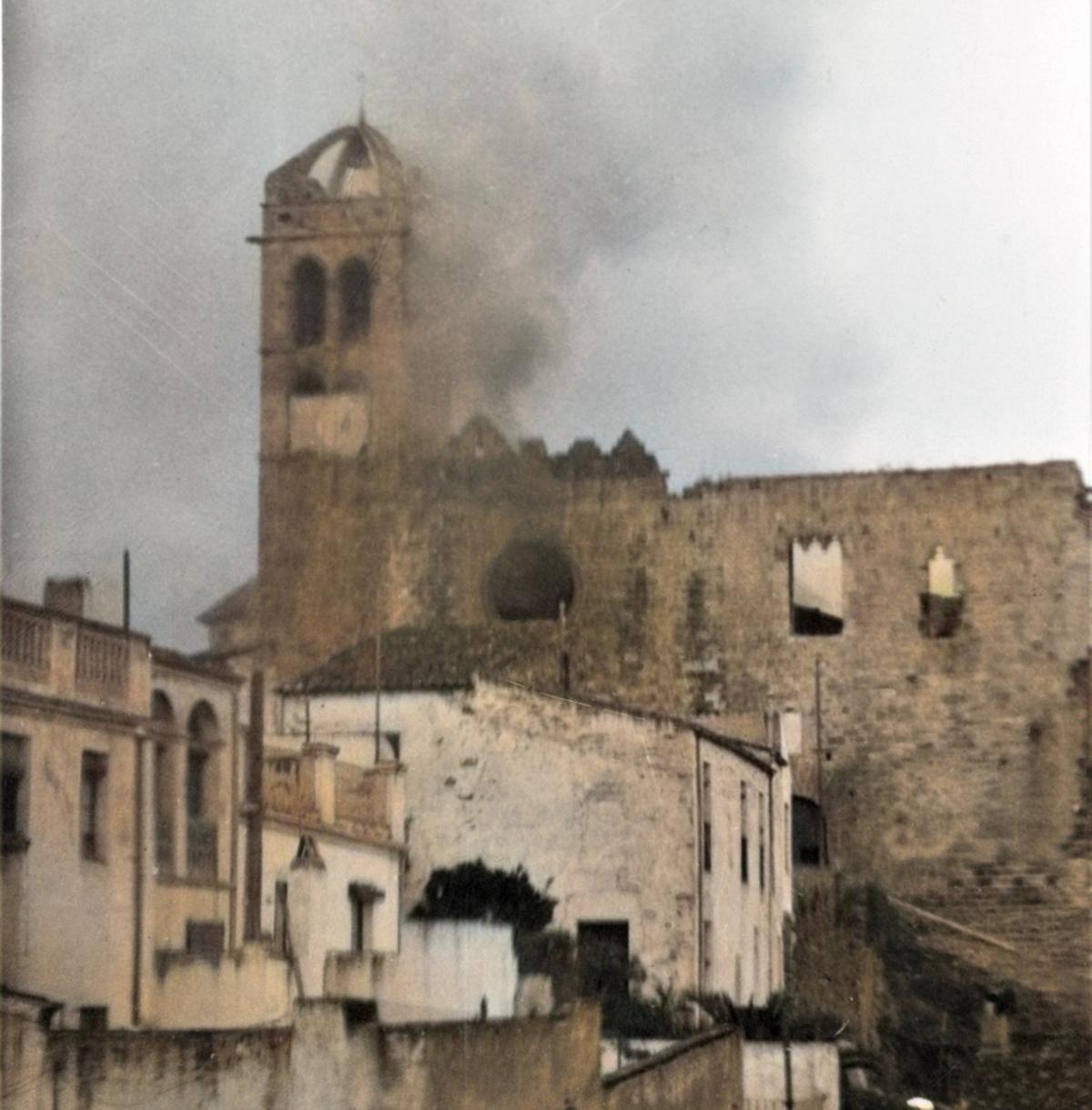 L’incendi de la parròquia de Santa Maria el 22 de juliol de 1936.