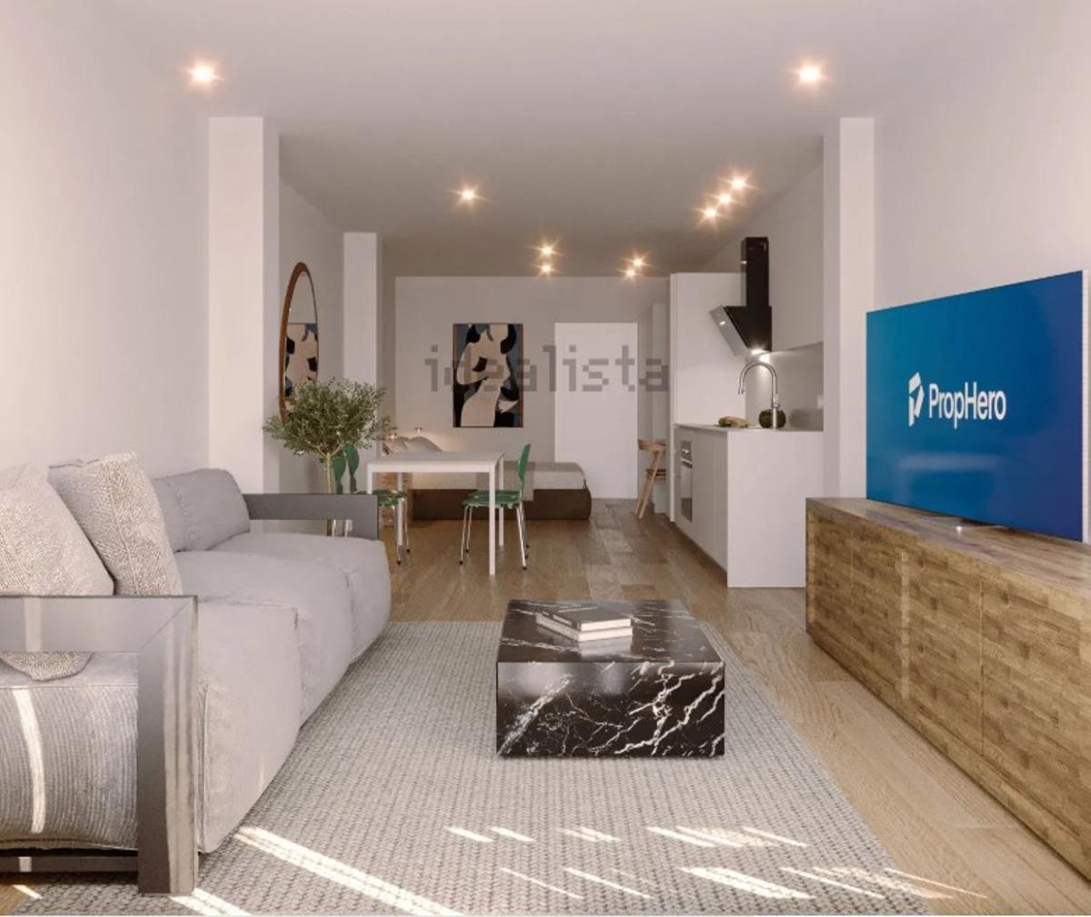 Imagen de uno de los estudios que están en venta en el bajo de la calle Lucena.