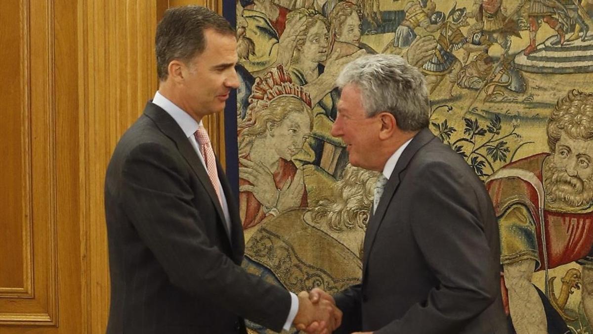 El Rey recibe a Pedro Quevedo, diputado de Nueva Canaria, este martes en la Zarzuela.