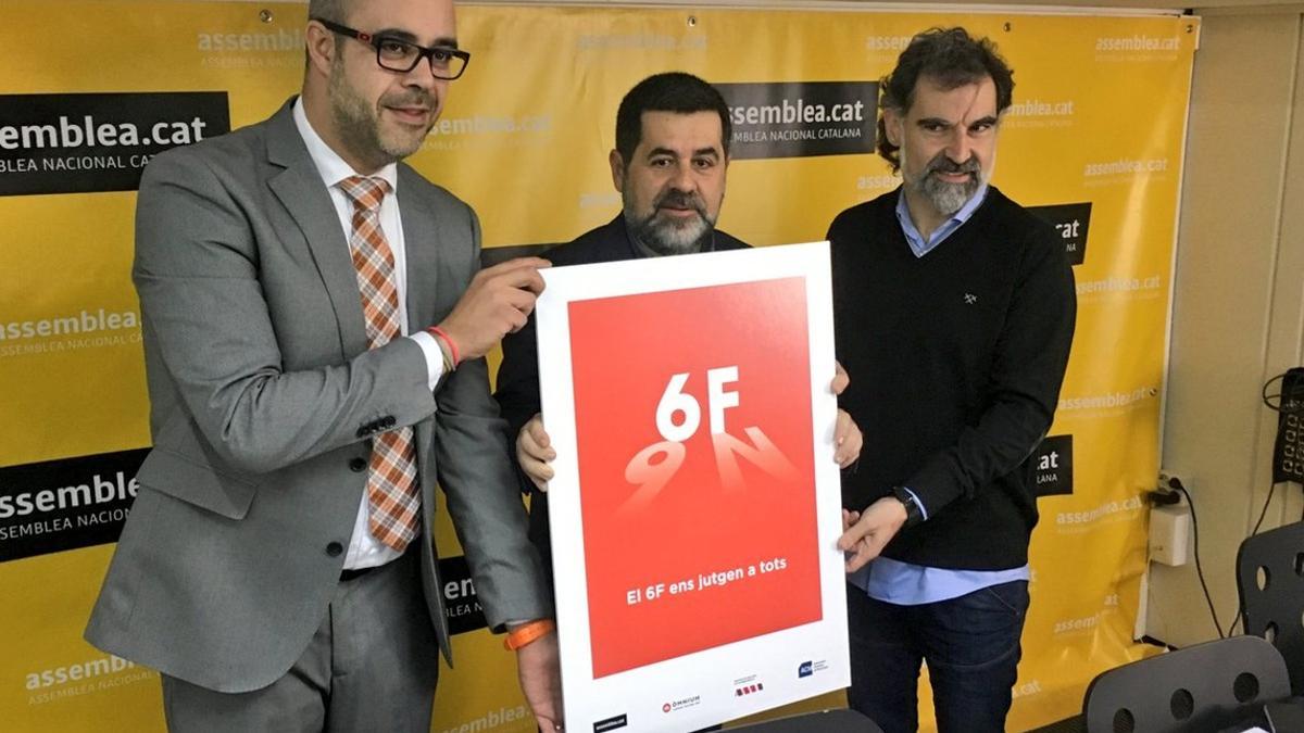 Miquel Buch (ACM), Jordi Sànchez (ANC) y Jordi Cuixart (Òmnium)