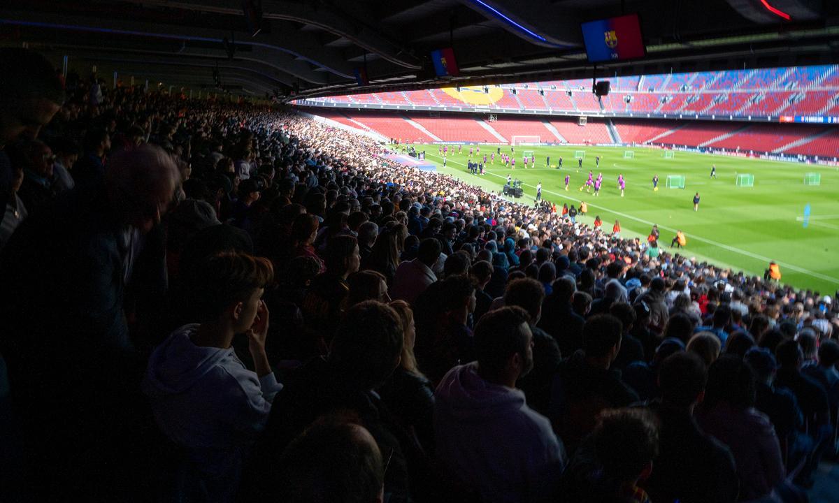 Primer entreno del Barça en el renovado Camp Nou