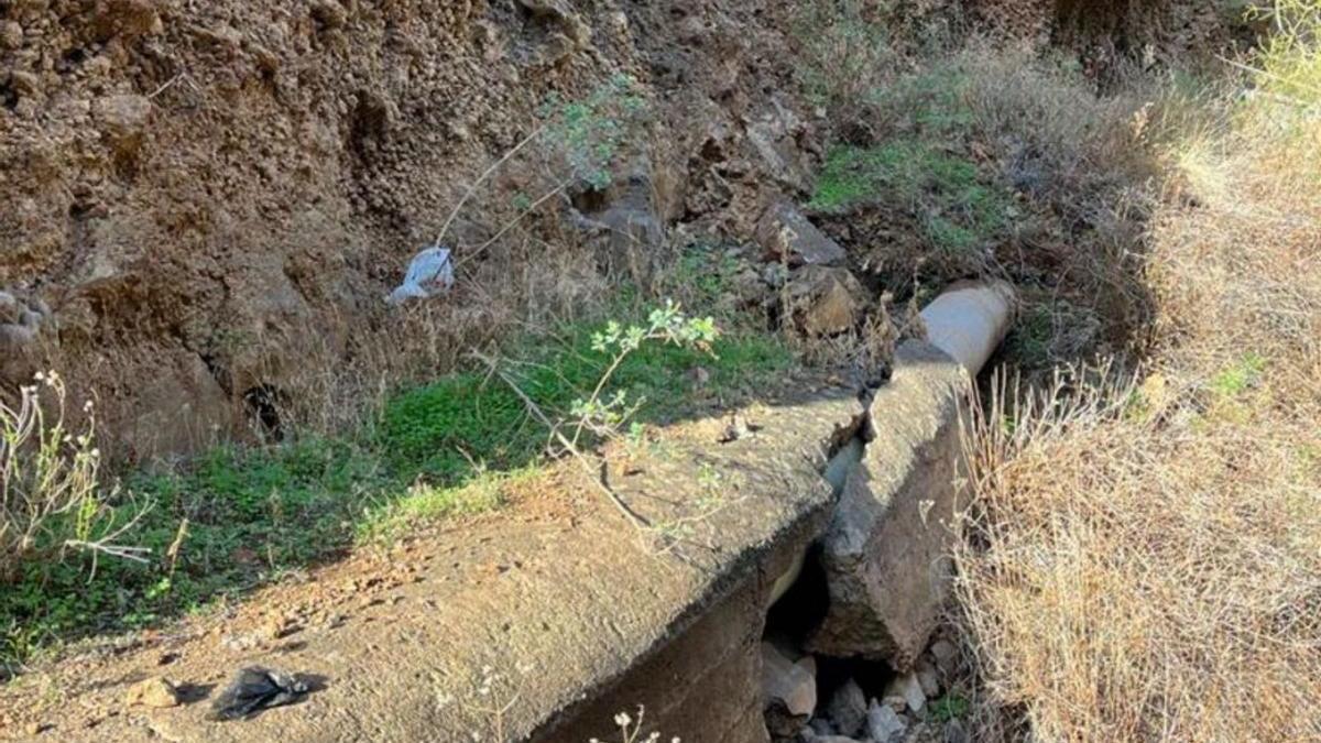 Zona de la rotura de la tubería en La Higuerita.
