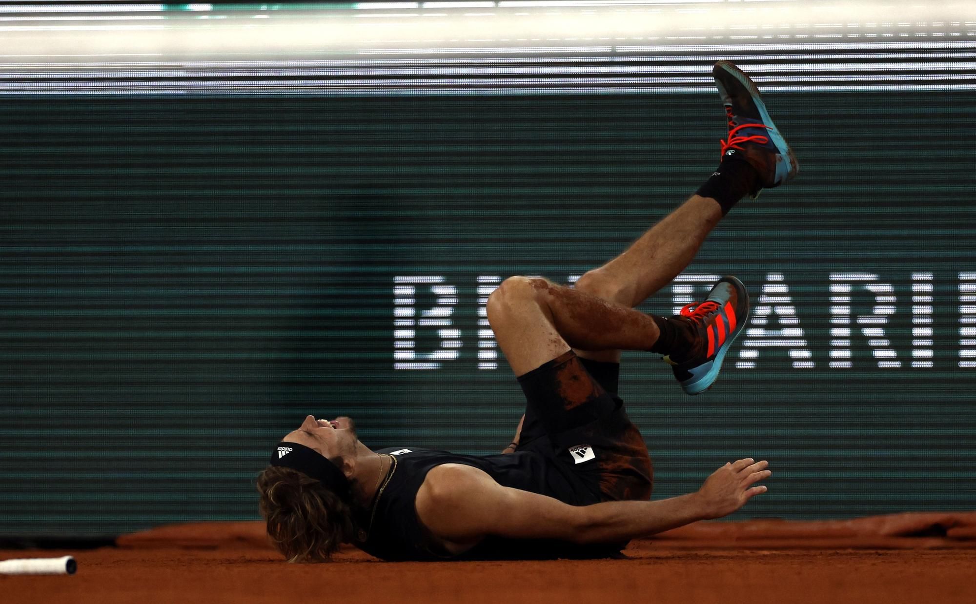 Momento de la lesión de Alexander Zverev.