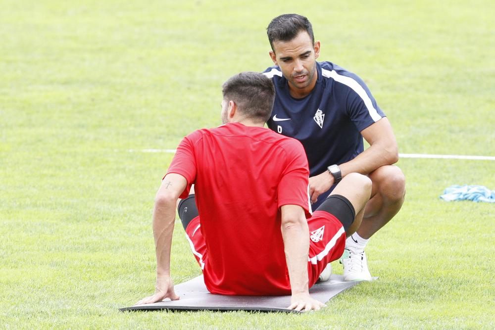 Entrenamiento del Sporting este viernes