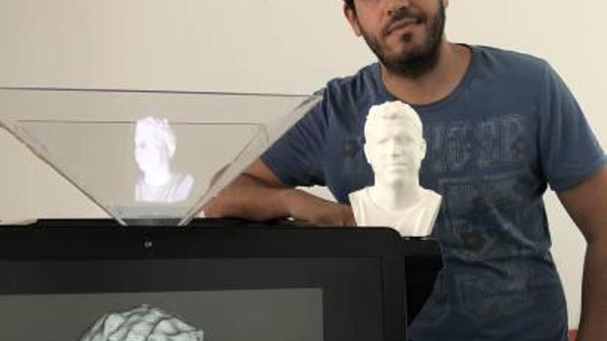 Escáner 3D de un busto.