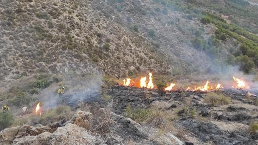 El incendio declarado en Los Asperones