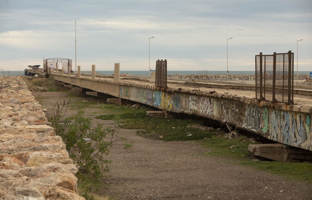 Inicio de las obras en el Pantalán del Port de Sagunt.