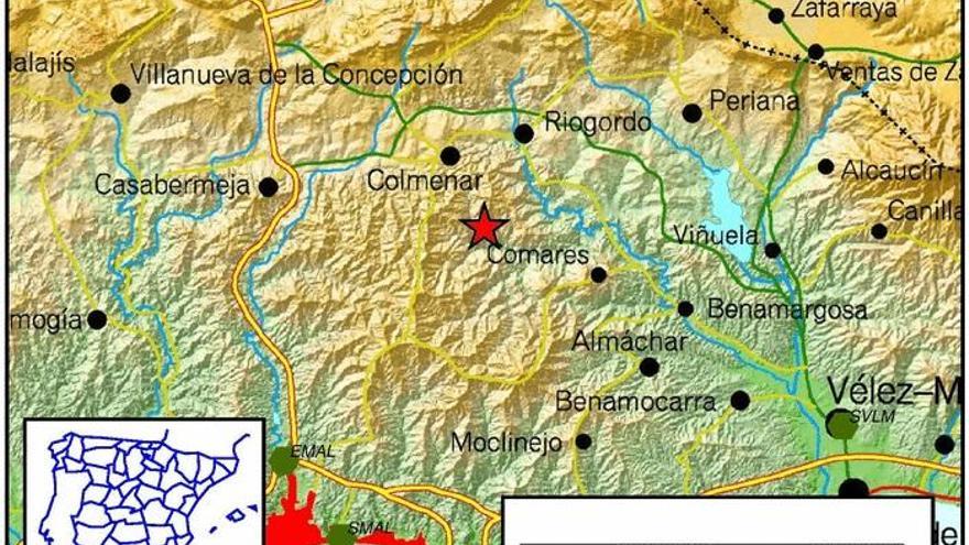 Mapa del IGN donde marca el epicentro del terremoto.