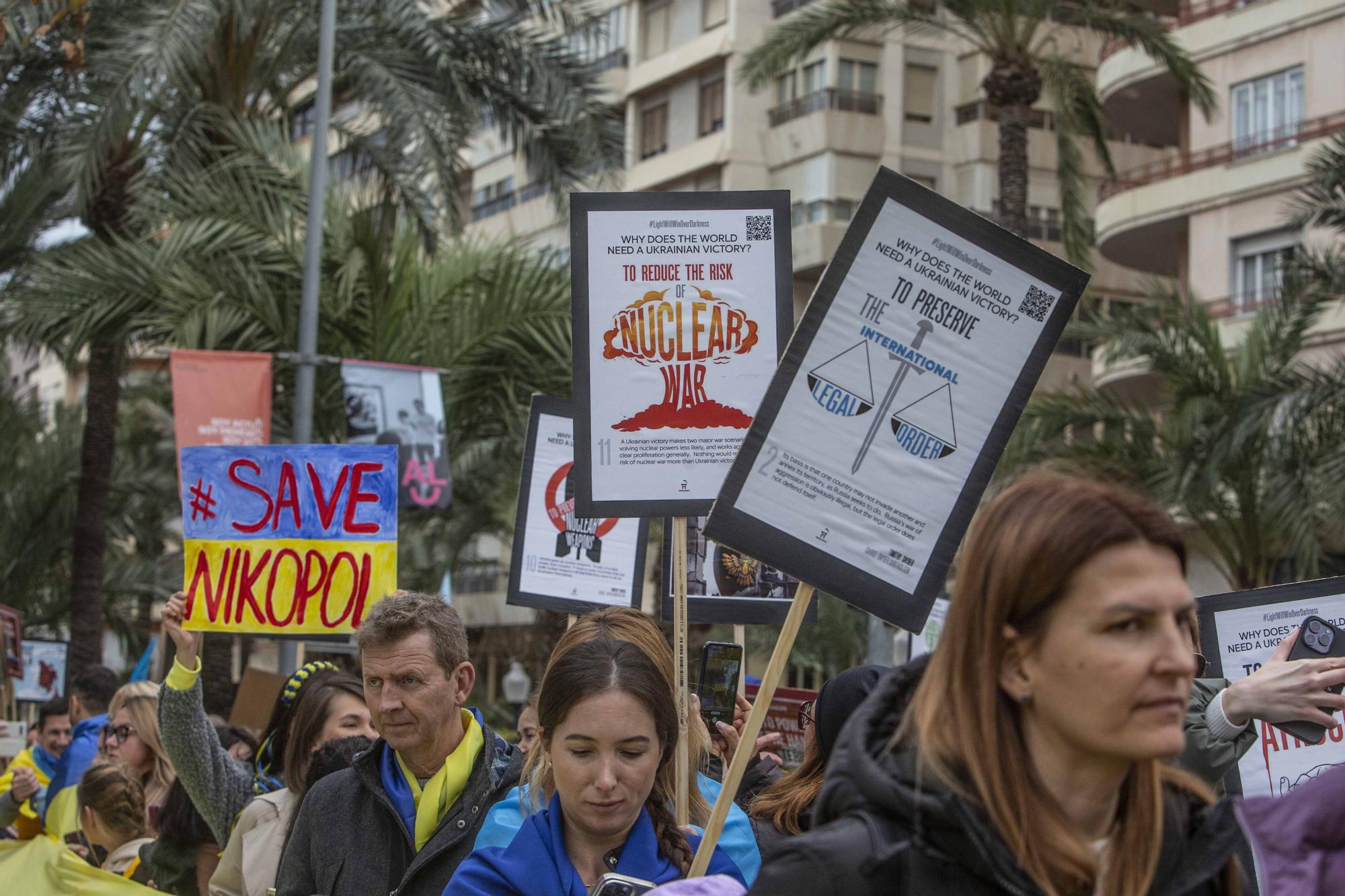 Manifestación en Alicante en el aniversario de la guerra en Ucrania