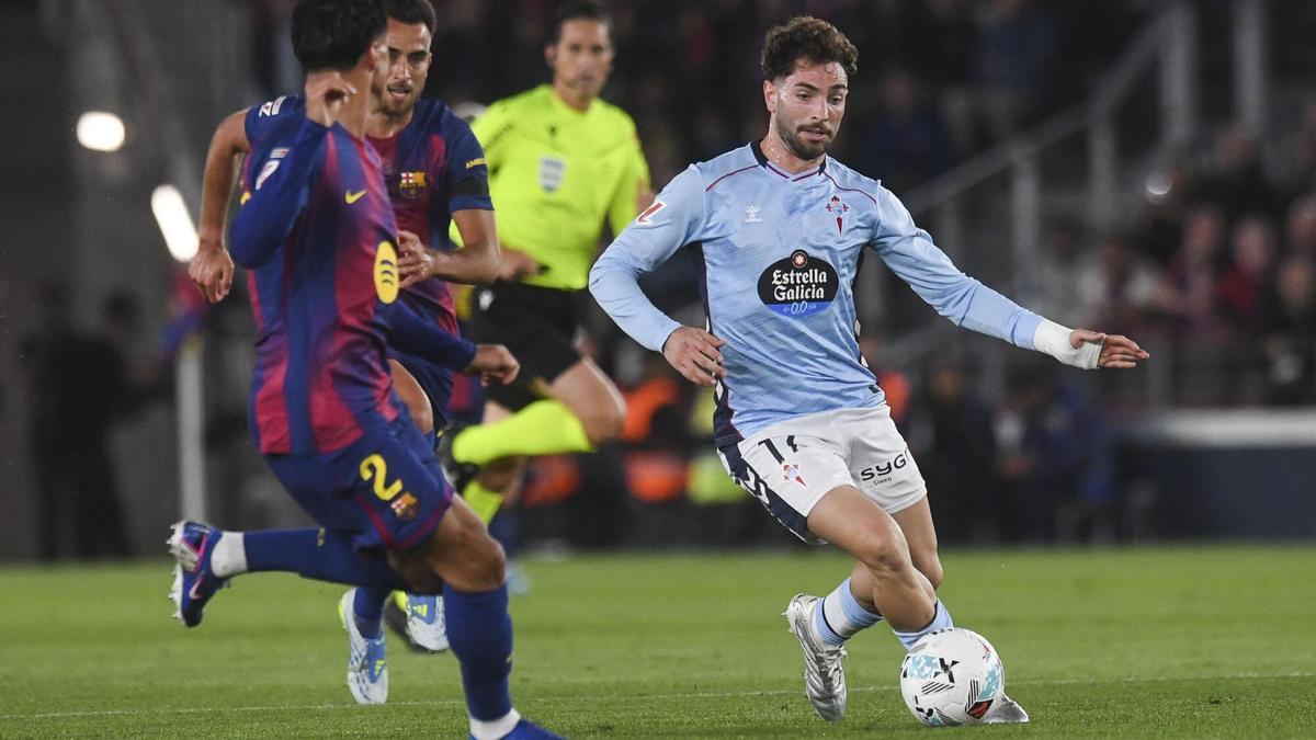 Javi Rueda en un partido con el Celta de Vigo la pasada temporada