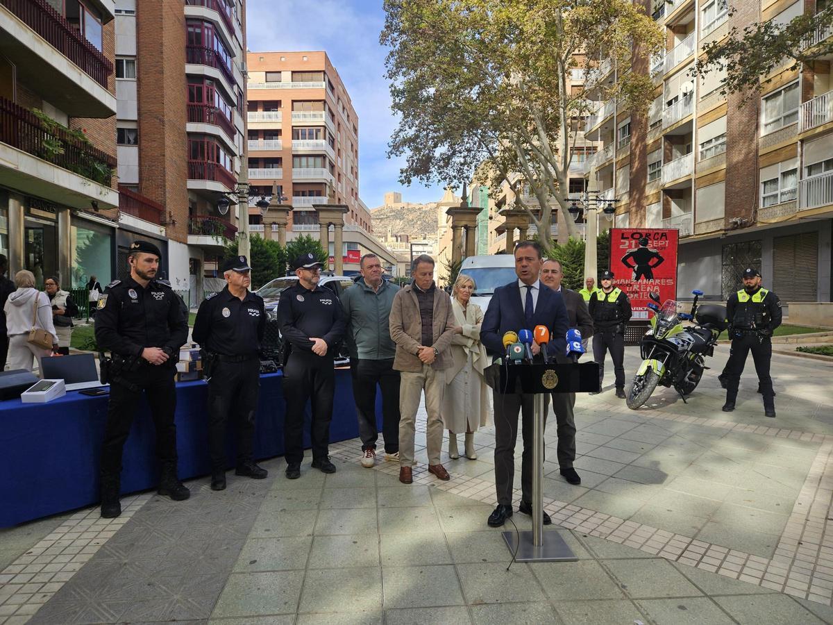 Marcos Ortuño durante su comparecencia en Lorca.