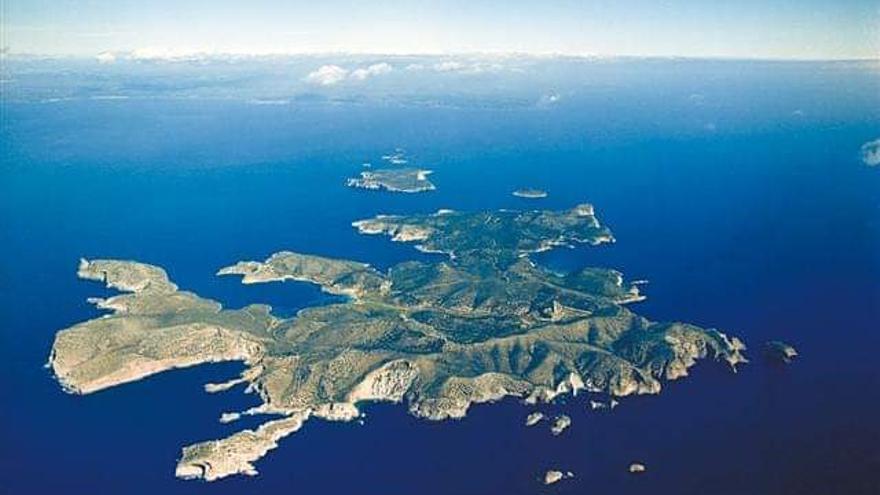 Vista aérea de la isla de Cabrera