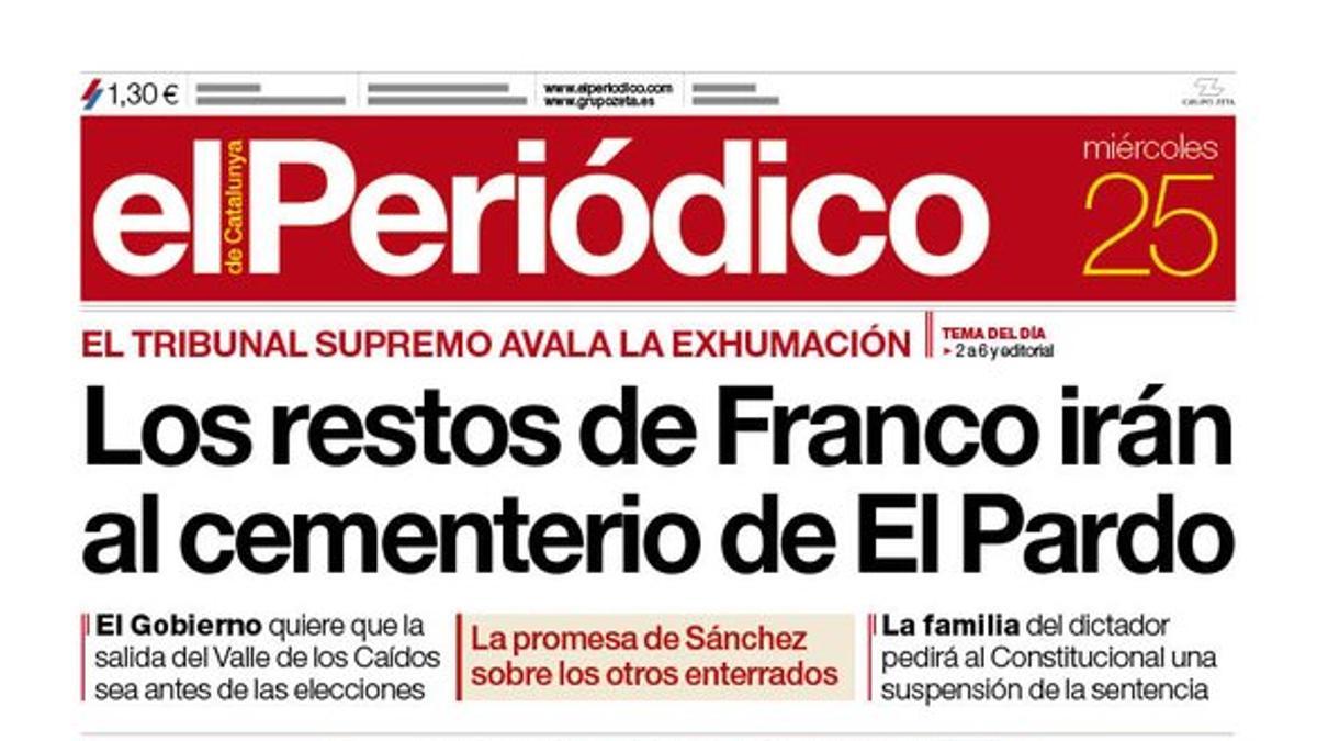 La portada del 25 de septiembre del 2019.