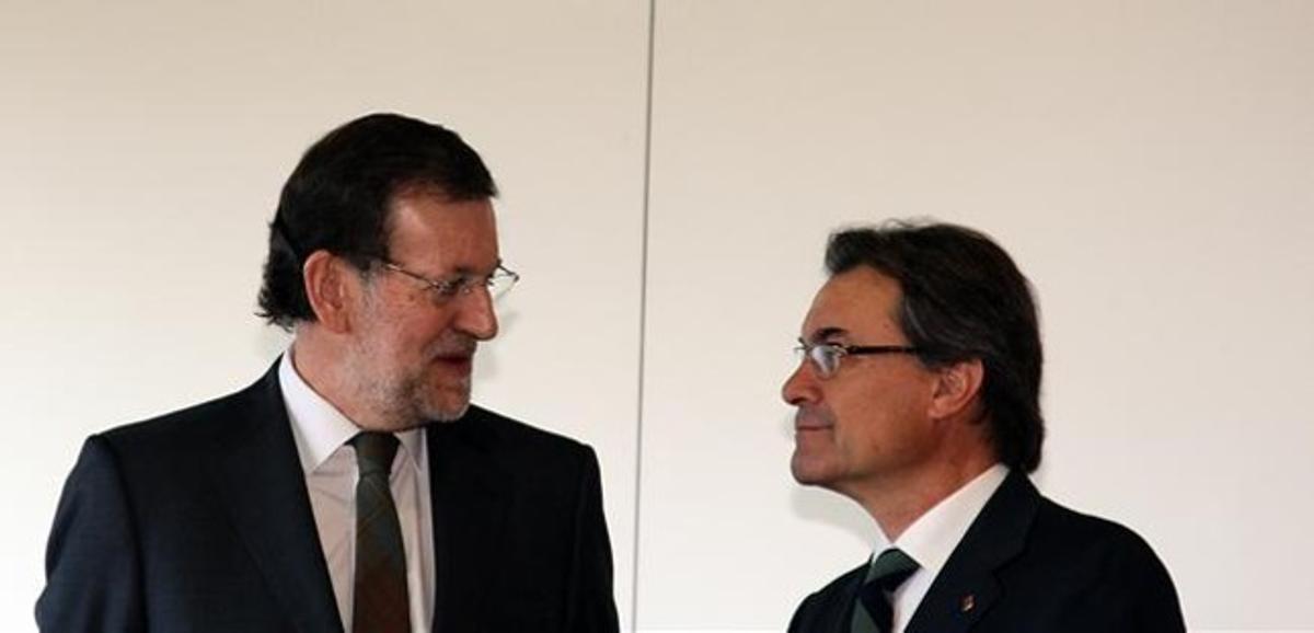 Mariano Rajoy i Artur Mas, el 8 de gener passat, durant la inauguració de la nova línia d’AVE entre Barcelona i Figueres.