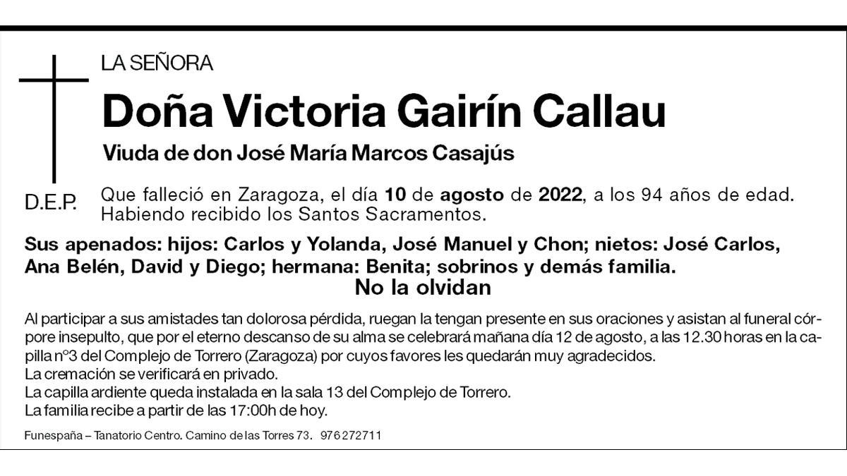 Doña Victoria Gairín Callau