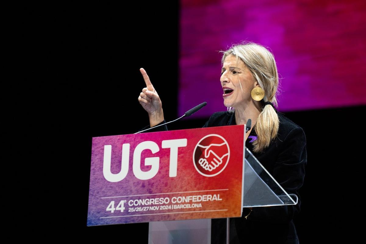 Yolanda Dïaz, en el congreso de la UGT