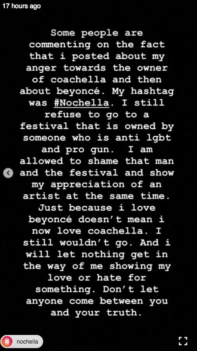 El segundo stories de Cara Delevingne sobre Coachella