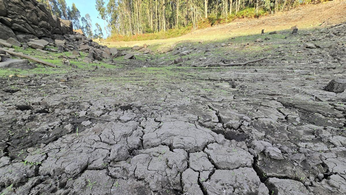 Estado actual del embalse de Baíña, en Baiona.