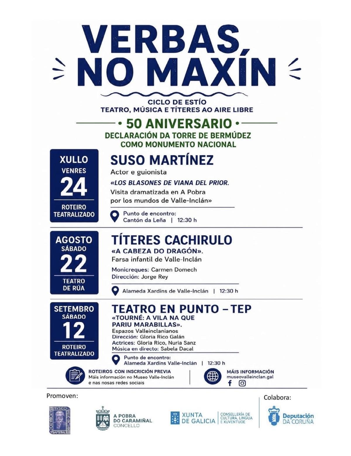 Cartel promocional do ciclo Verbas no Maxín.
