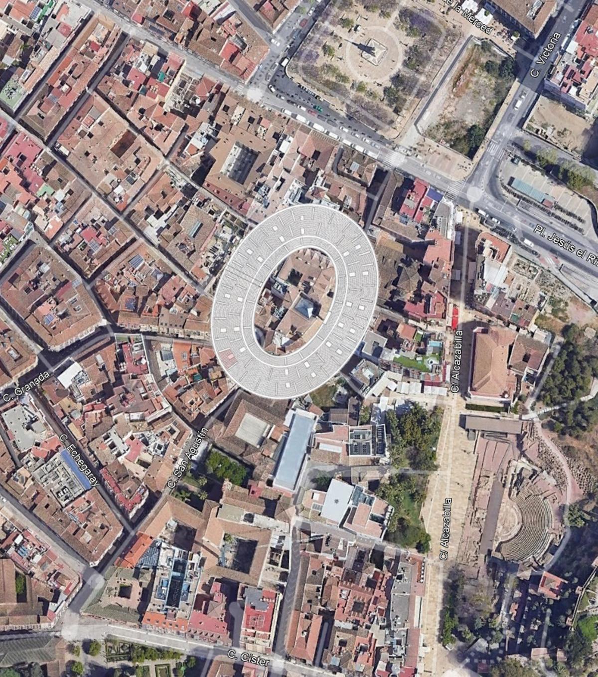 La planta del posible anfiteatro romano de Málaga sería muy similar al de Cartagena, sostiene el arquitecto técnico.