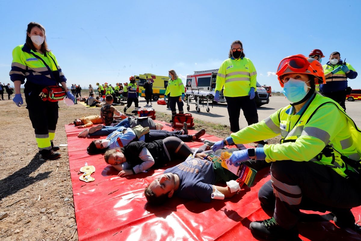 Así ha sido el simulacro de accidente aéreo en Murcia