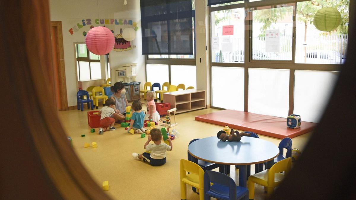 Una de las aulas de la escuelamunicipal El Lugarico, en El Palmar.